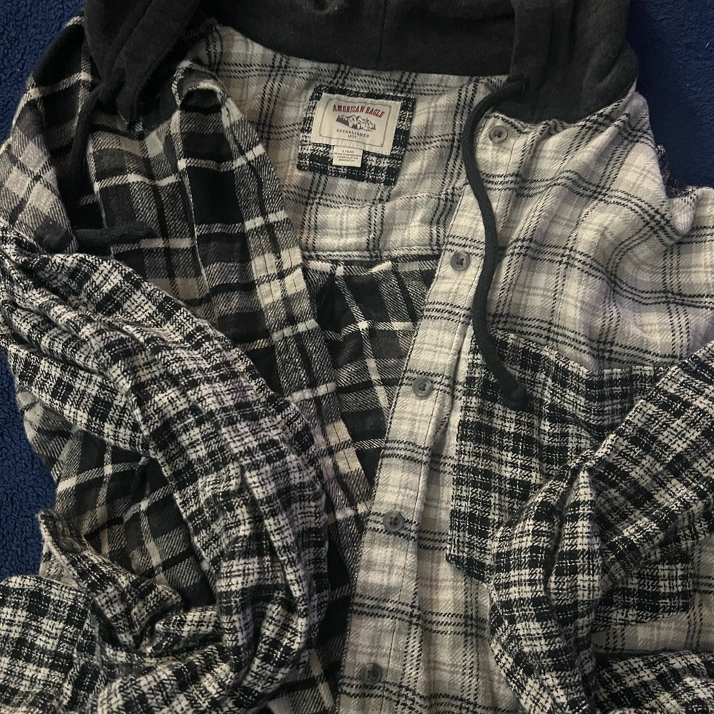 American Eagle crop womens flannel size large